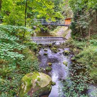 Okertal - Blick auf den noch kleinen Fluss Oker im Harz