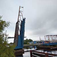 Zugbrücke in Emden ganz offen