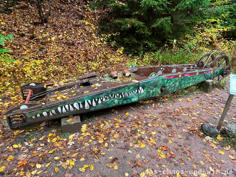 Klangkrokodil auf Klangpfad im Naturerlebnis-Trusepark