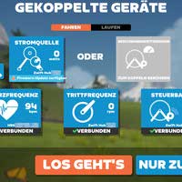 Zwift App mit eingerichtetem Zift Hub und verbundenen Sensoren