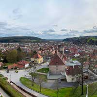 Blick von der Festung Rosenberg über die Altstadt von Kronach