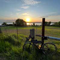 Blick auf den Tollensesee bei Sonnenuntergang